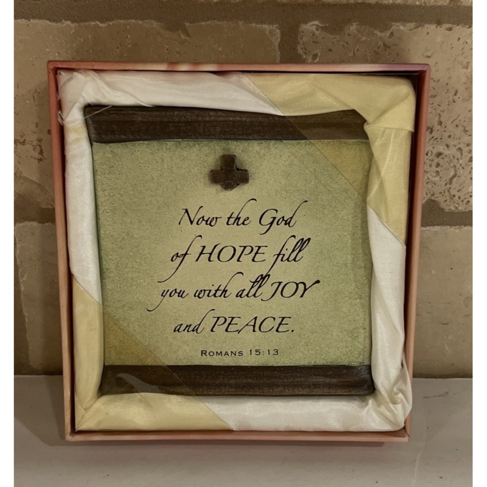 New Seagull Studios Spiritual Moments Heart Warmers Ceramic Plaque Romans 15:13‎